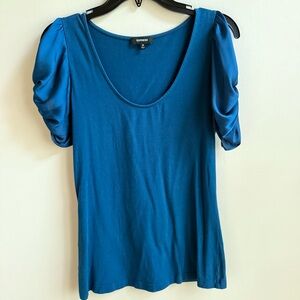 Express Satin Puff Sleeve Blouse Medium